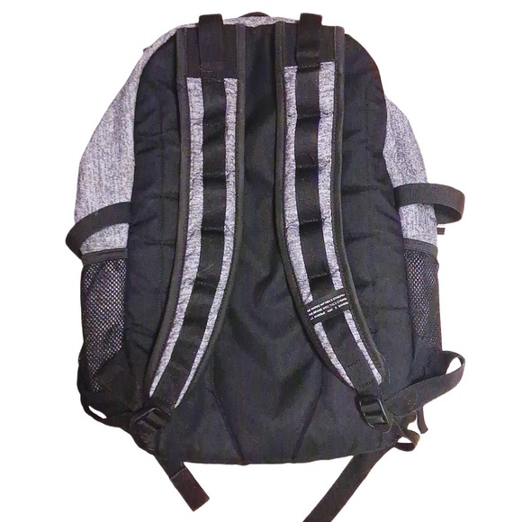Adidas Gray Heather Backpack Bag Book Bag Laptop Pocket Mesh Pockets - Picture 5 of 7
